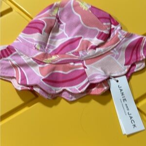 Janie and Jack Pink and White Patterned Hat